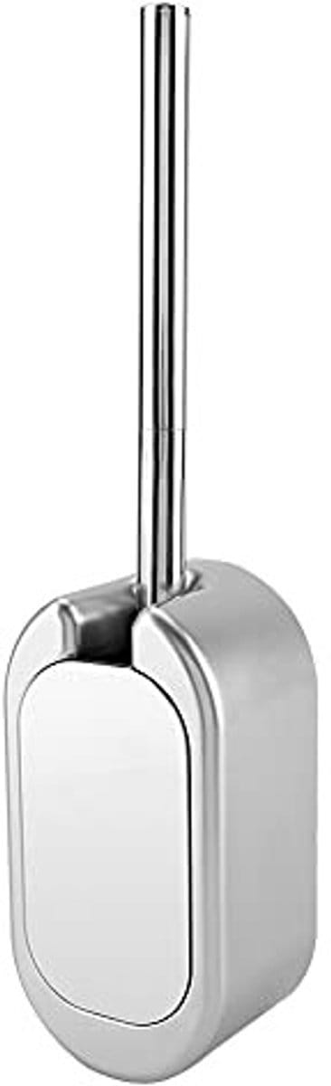 Dailygoods- Toiletborstelset Spijkervrij - Wandmontage - RVS Accessoires - Zelfopenend Deksel - Ruimtebesparend - Volledige Reiniging - Toiletborstel
