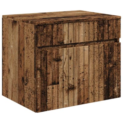 vidaXL - Wandgemonteerde - Badkamerkast - Oud - hout - 59 - x - 44,5 - x - 50 - cm
