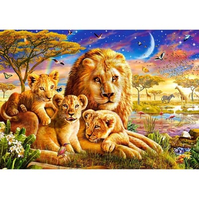 Diamant borduurwerk tijger familie diamant mozaïek volledige ronde schilderij steek kristal diamant schilderij 20X30CM blue