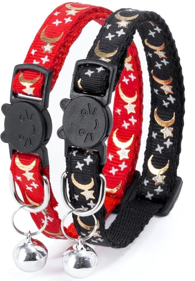 Dailygoods- Kattenhalsband Verstelbaar - Reflecterend - Veiligheidssluiting - Snelsluiting - Geschikt voor Katten/Puppy's - Lengte 20,3-34,5 cm - Kattenband