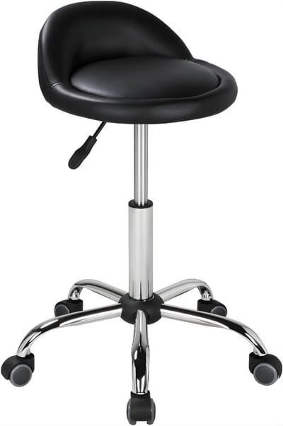 DYNA® Zadelkruk - Zadelkruk Op Wielen - Tabouret - Zwart - 52cm x 52cm x 70cm