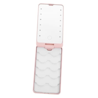 LED-wimpersopbergdoos met verlichte make-upspiegel, compacte wimpersorganizer, reishouder, 6,29 x 3,50 x 0,98 inch