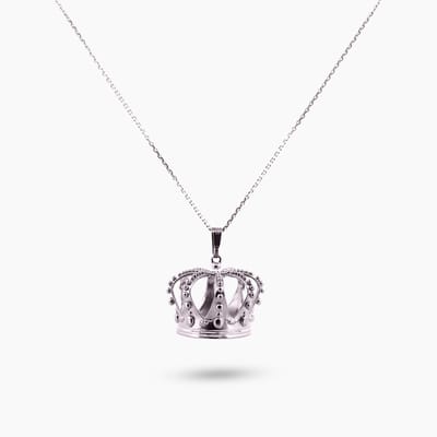 Pinchme Charms - Grote Koninginnenkroon bedel – Groot, sierlijk & vorstelijk verfijnd - Echt zilver - Handgemaakt in Nederland - Luxe cadeauverpakking - Ketting Sieraden