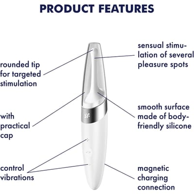 Satisfyer, tipvibrator, 'Twirling Delight', 17 cm, waterdicht, oplaadbaar, medische siliconen