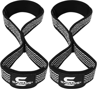 Gewatteerde Grip Figuur 8 Hijsbanden voor Gewichtheffen - Dubbele Loop voor Deadlifts en Bodybuilding