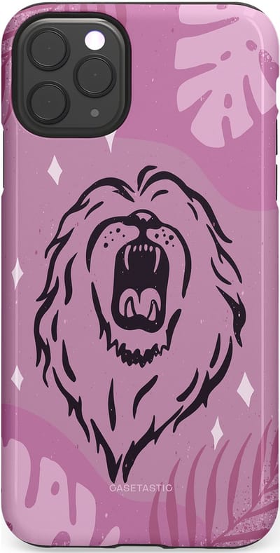 Casetastic hoesje geschikt voor Apple iPhone 11 Pro Max - Dubbellaagse bescherming - Trots en vurig - Fashion Case - Lila Lichtroze Donkergrijs