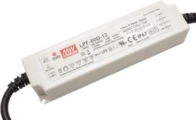 Mean Well LED Trafo 60W 12V AC/DC 5000mA 1-10V IP67 CV