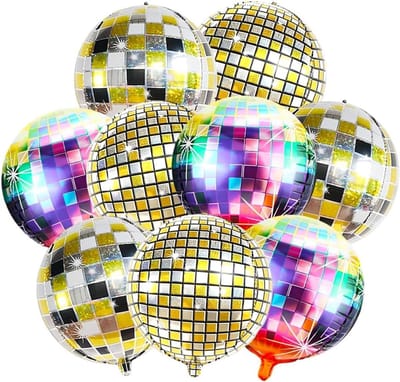 Disco ballen set van 9 - 4D folieballonnen - feestdecoratie - perfecte toevoeging voor verjaardagen - ShopVlot