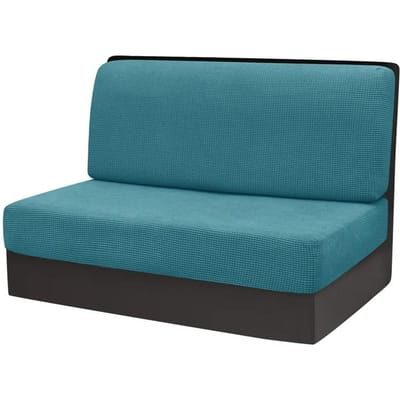 2 stuks/set Polar Fleece RV Zitkussenshoezen Elastische Eethoek Sofahoes Stretch Verstelbare Zitkussenhoezen Camper Stoelhoezen 1set blue