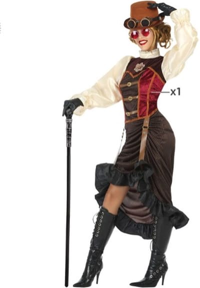 Kostuums voor Volwassenen Steampunk Bruin (1 Onderdelen) - XS/S