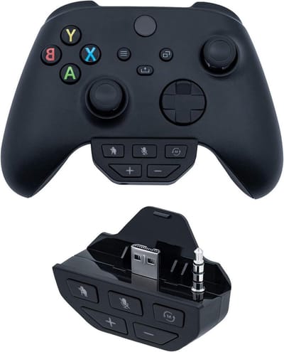Headset Controller Geluidsversterker Audio Microfoon Adapter voor Xbox One en Series X/S met 3.5mm Jack - Zwart, Verbeterde Geluidskwaliteit en Comfortabele Gebruikservaring