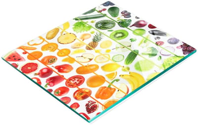 Decoratieve glazen snijplank voor groenten en fruit, 60x52 cm