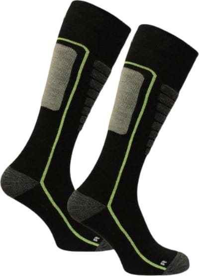 Norfolk Skisokken - Merino Wol Skisokken - Schokabsorptie - Naadloos - Zacht, Warm en Droog - Zwart - Maat 35-38 - Courchevel