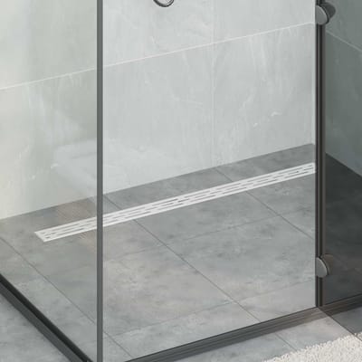 vidaXL - Doucheafvoer - lineair - design - met - 360° - sifon - zilver - 100 - cm