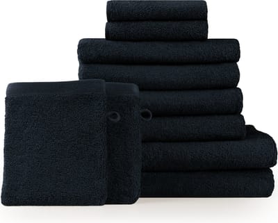 Blumtal Terry Handdoeken Set - 2 x Baddoek & 4 x Handdoek & 2 x Gasten Handdoekje & 2 x Washandje: Donkerblauw