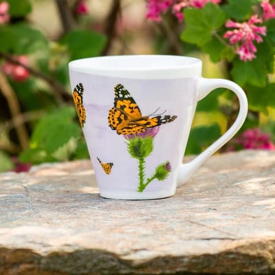 CJ Wildlife - Distelvlinder mok - Getekend door Myrte - 310ml - Keramiek - Vaatwasser bestendig