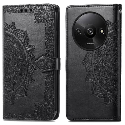 imoshion Hoesje - Geschikt voor Xiaomi Redmi A3 - Mandala Bookcase - Zwart