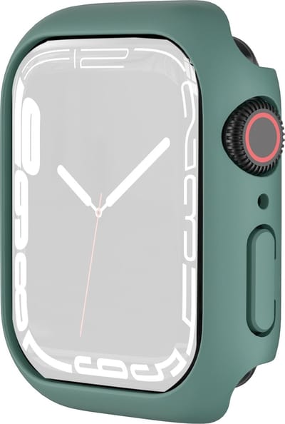 By Qubix - Apple Watch 41mm Hard case (open front) - Groen - Geschikt voor Apple Watch 41mm hoesje - screenprotector - Bescherming iWatch - Bescherm hoesje