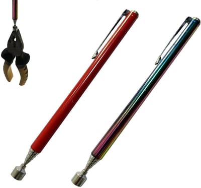2 x Telescopic Magnetic Rod Magnets, Telescopic Magnetic Lifter, Extendable Magnetic Rod up to 65 cm, Strong Magnetic Shooting Tool Stainless Steel Magnetic Gripper for Wrenches