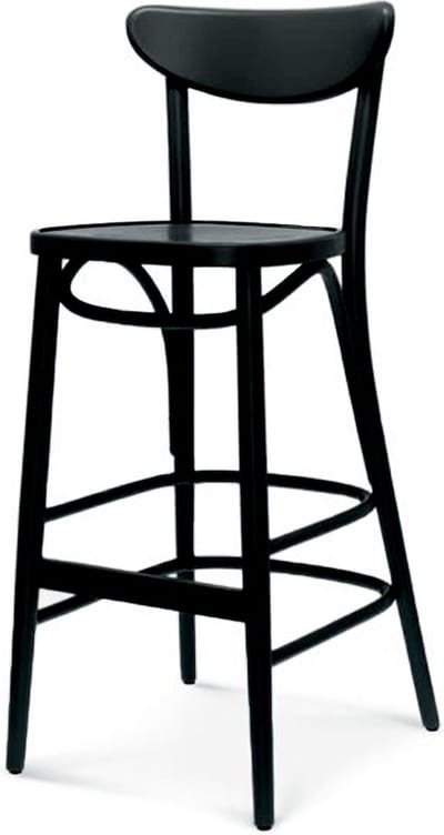 Fameg Musa houten barkruk zwart - 75 cm - horeca kruk - buighout - thonet - cafe
