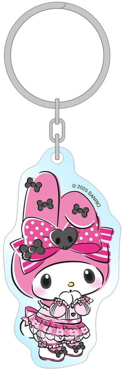 Sakami Merchandise Sanrio Pink Black Party Series Acrylic Keychain My Melody 7 cm Keyrings