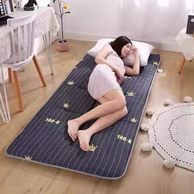 Oprolbare Matras - Slaapmat Futon - Comfortabel Slapen - Huidvriendelijk Katoen - 150x200cm - Zwart