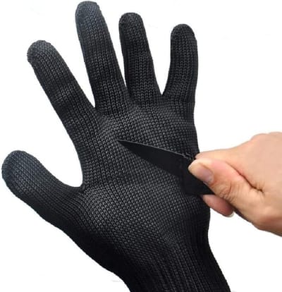 Veilige Snijbestendige Handschoen Niveau 5 – Duurzaam & Roestvrij Metaaldraad Voor Keuken - Houtbewerking & Tuinieren
