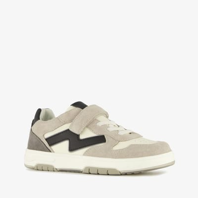 Stap suede jongens sneakers grijs wit - Maat 32