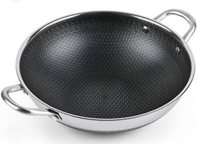 32 cm roestvrijstalen kadai, 4 liter, inductie, gas, elektrisch en keramisch fornuis