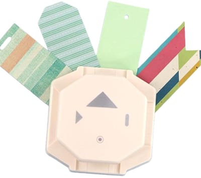 Hoekpons Papier - Papier Snijder - Kaarten Maken - Vier Patronen - 9.8 x 3.5 cm - Meerkleurig