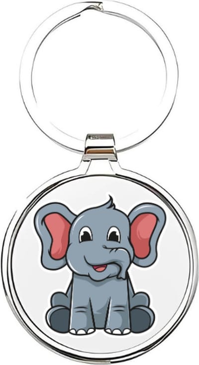 Akyol - olifanten Sleutelhanger - Olifant - dierenliefhebbers - olifantje - olli - safari - afrikaanse olifant - aziatische olifant - grijze olifant - mammoet - olifant met slachttanden - slurf - sleutelhanger voor kinderen - 4 x 7,5 CM