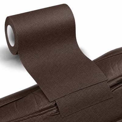 BOTC Leer Reparatie Tape - 7.6x152cm - Zelfklevende PU Leer - voor Bank, Stoel, Autozit & Meubels - Waterdicht & Slijtvast - Donkerbruin