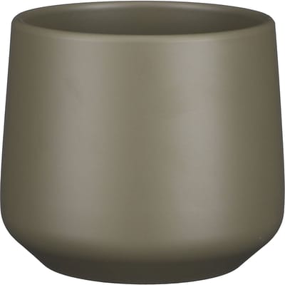 Mica Decorations Bloempot/plantenpot - mat donkergroen - H15,5/D17 cm - keramiek - voor kamerplant