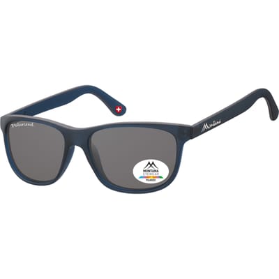 Zonnebril Montana met smoke gepolariseerd glas mat blauw