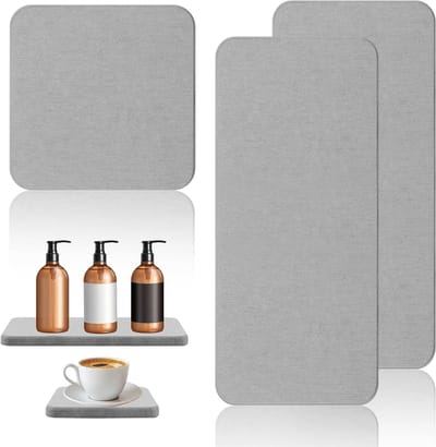3 Stuks Waterabsorberende Steentjes voor de Wasbak - Coasters voor Badkamer, Keuken en Handzeep, Ideaal voor Glazen Flessen en Bekers