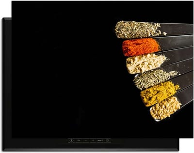 KitchenArt - Spice Fan - Inductie Beschermer - 78x52 cm - Kookplaat Beschermer - Luxe Afdekplaat Inductieplaat - Anti-slip & Oprolbaar - Beschermmat Inductiekookplaat