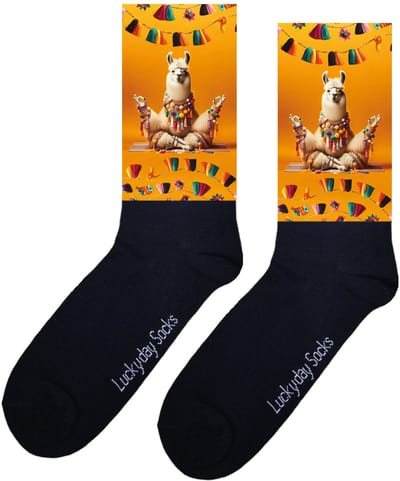 Grappige sokken - Lama sokken - Valentijnsdag cadeau - Verjaardag cadeau - Kado - Cadeau voor man vrouw - Leuke sokken - Vrolijke sokken - Luckyday Socks - Sokken met tekst - Aparte Sokken - Sokken waar je vrolijk van wordt - Maat 37-44