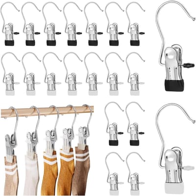 Set van 20 Sterke RVS Wasknijpers voor Kleding, Handdoeken, Broeken en Sokken - Duurzaam en Weerbestendig