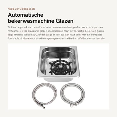 Dailygoods- Automatische Bekerwasmachine G1/2 - Roestvrij Staal - Duurzame Bekerreiniger - Glazen Spoelmachine - Commerciële Kopring - 100% Gloednieuw