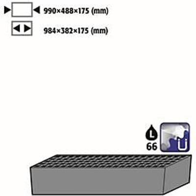 Stawa-R grote opvangbak met rooster voor asecos chemiekasten van de CS- en CX-serie, plaatstaal, blauw, B 990 x D 488 x H 175 mm, 66 l