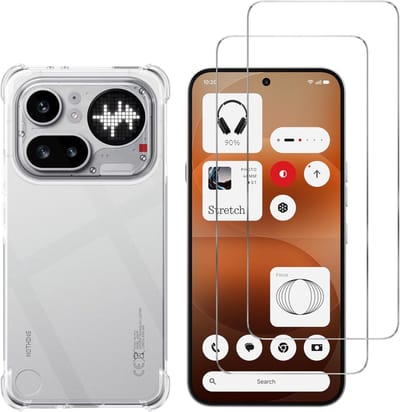 Hoesje geschikt voor Nothing Phone 4A Pro backcover Shockproof siliconen Transparant en 2 stuks Screenprotector Gehard Glas