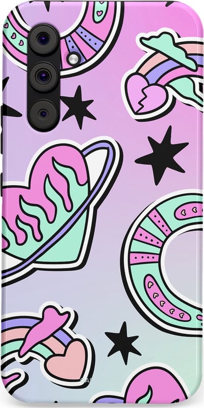 Casetastic Hoesje Geschikt voor Samsung A54 (5G) - Stijlvolle Beschermende Duo-layer Case - Paarse Droomwereld
