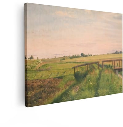 Artaza Canvas Schilderij Natuur - 40x30 cm - Wanddecoratie Landschap Klassiek - Muurdecoratie Velden - Schilderijen Op Canvas