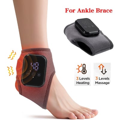 Elektrisch Verwarmende Polssteun met Vibratiemassage Hete Compressie Oplaadbare Brace voor Hand Voet Enkel Ondersteuning black