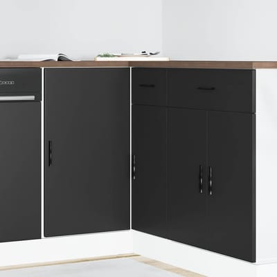 vidaXL - Onderkast - Lyon - bewerkt - hout - zwart