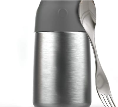 Famanu – roestvrij isolatie thermisch lunchbox I 530ml - 730ml I Met borstel & spork I Thermische bento box voor volwassenen & kinderen I Thermos beker baby food & cereal