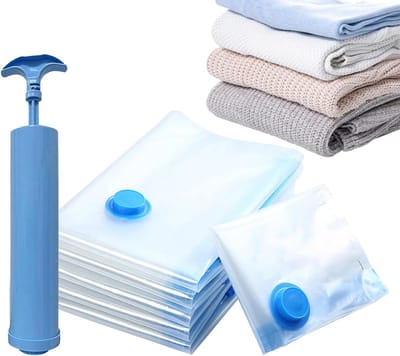 Compressiezakken Reizen - Vacuümzakken Koffer - Ruimte Besparen - Met Pomp - 10 Stuks - Transparant