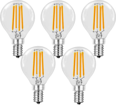Trango Set van 5 E14004*5 LED Filament Globe Bulb 3-Levels Dimbaar - 4 Watt - 400 Lumen 2700K Warm Wit - Vervanging voor 40W Gloeilamp - Omnidirectionele LED Lamp met E14 Fitting Stralingshoek 360°