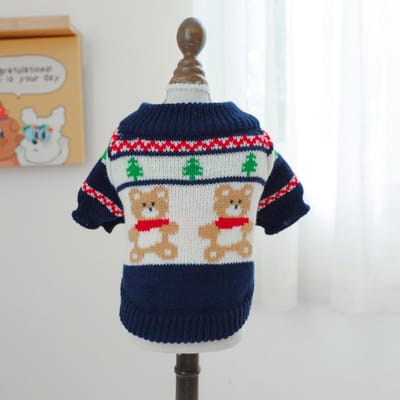 Pull Noël Ours en Peluche Animal Chat Tricoté Base Chaud Forêt Pulls Vêtements pour Chien pour Petits Chiens XL