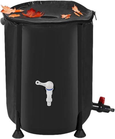 Regenton – 200 l regenwaterverzamelaar, opvouwbare tuin-regenwaterton, regenverzamelton, regenwatergebruikssysteem met tank van 200 liter en verzamelset, tank voor regenwatergebruik